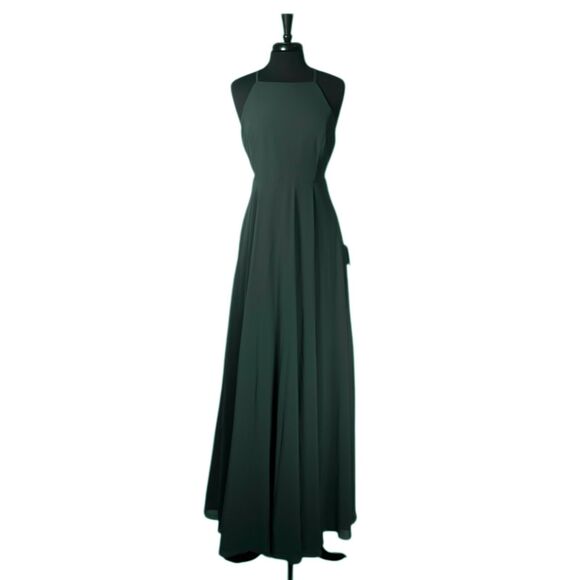 Lulus Women's Mythical Kind Of Love Maxi Dress Green Chiffon Sleeveless L NWT - Picture 1 of 8